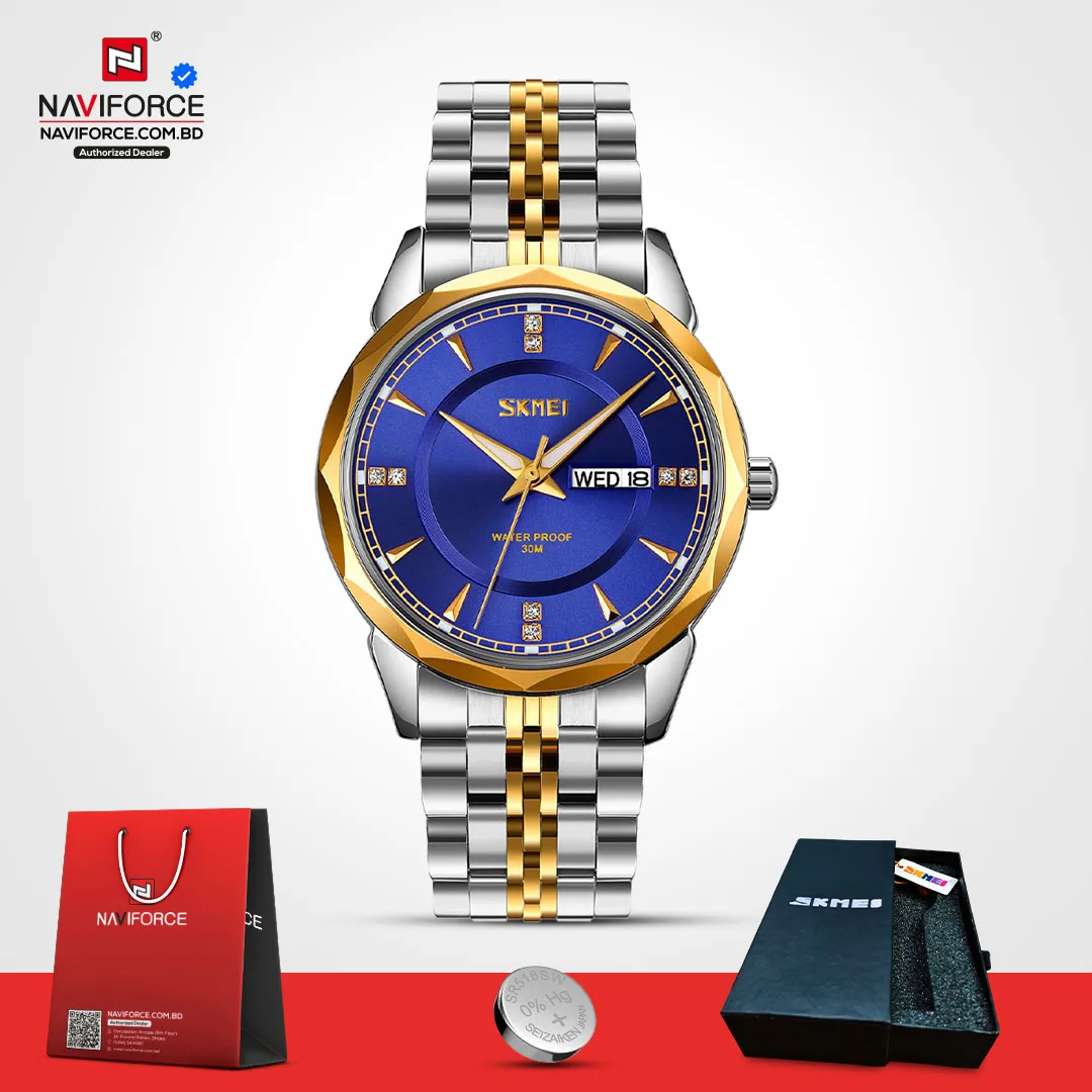 Skmei-9268-–-Silver-Gold-Blue-For-Men