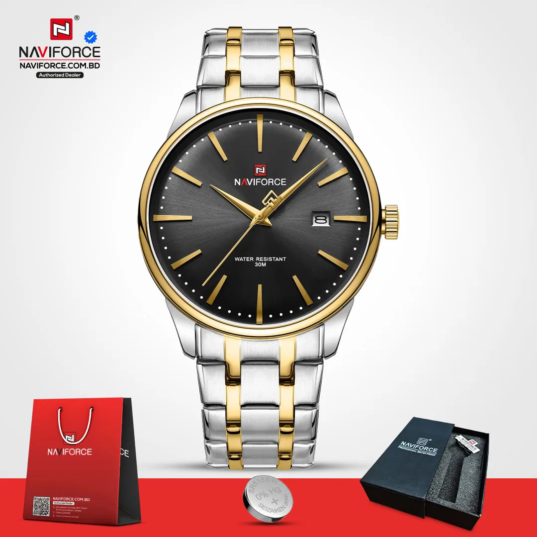 Naviforce-9230-CH-–-Sliver-Gold-Black-For-Men