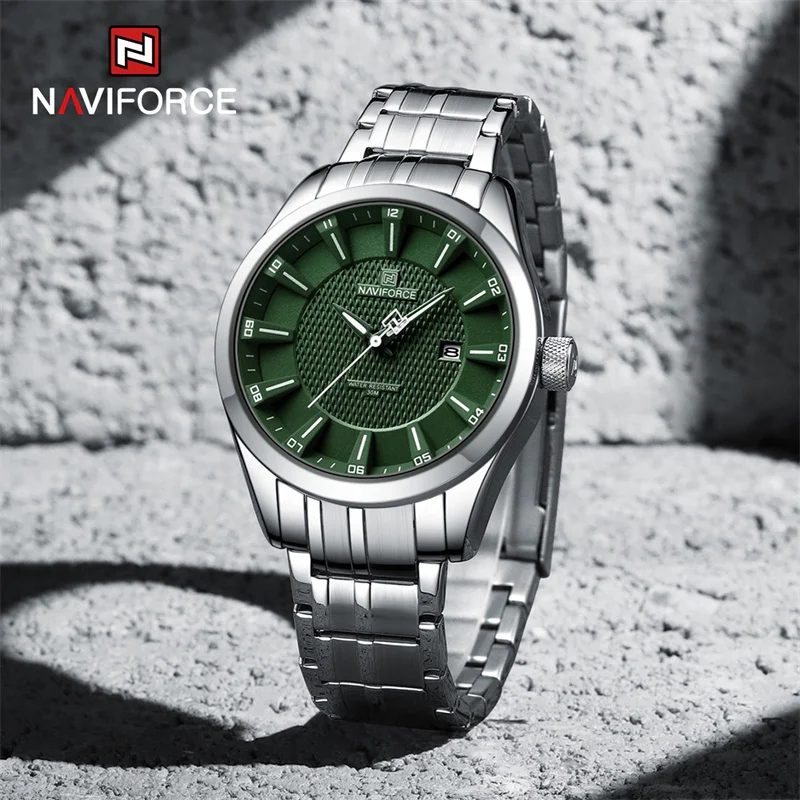 Naviforce 8032 CH - Silver Green For Men