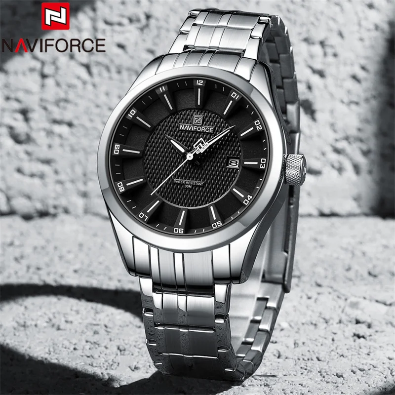 Naviforce 8032 CH - Silver Black For Men