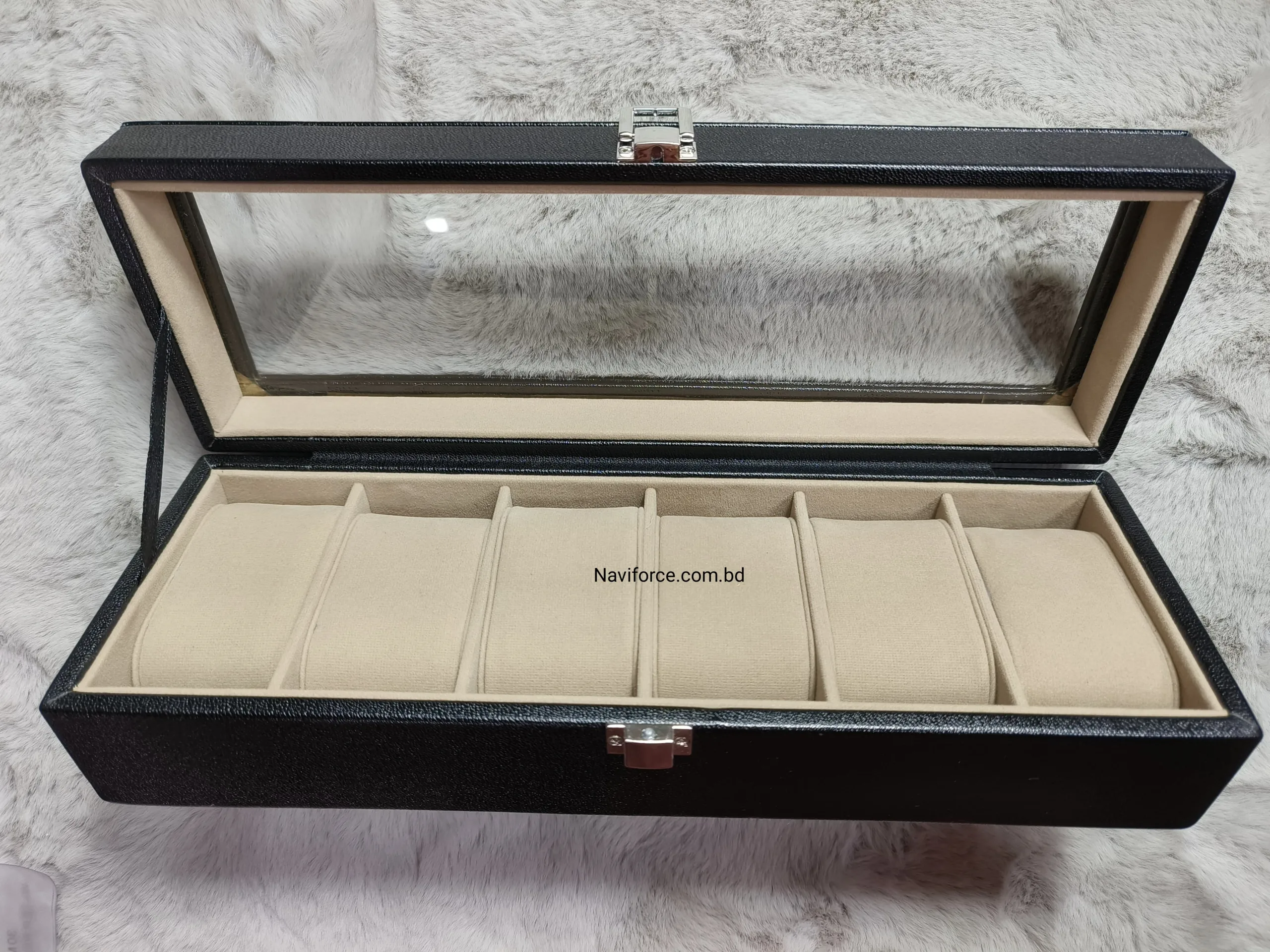 Watch Display Case Box - 6 Slots Black