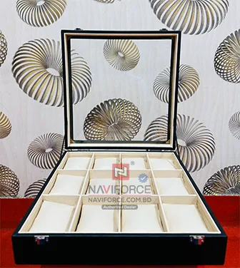 Watch Display Case Box - 12 Slots (Black)