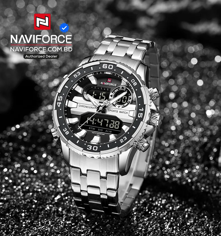 Naviforce 9234 CH For Man - Silver Black