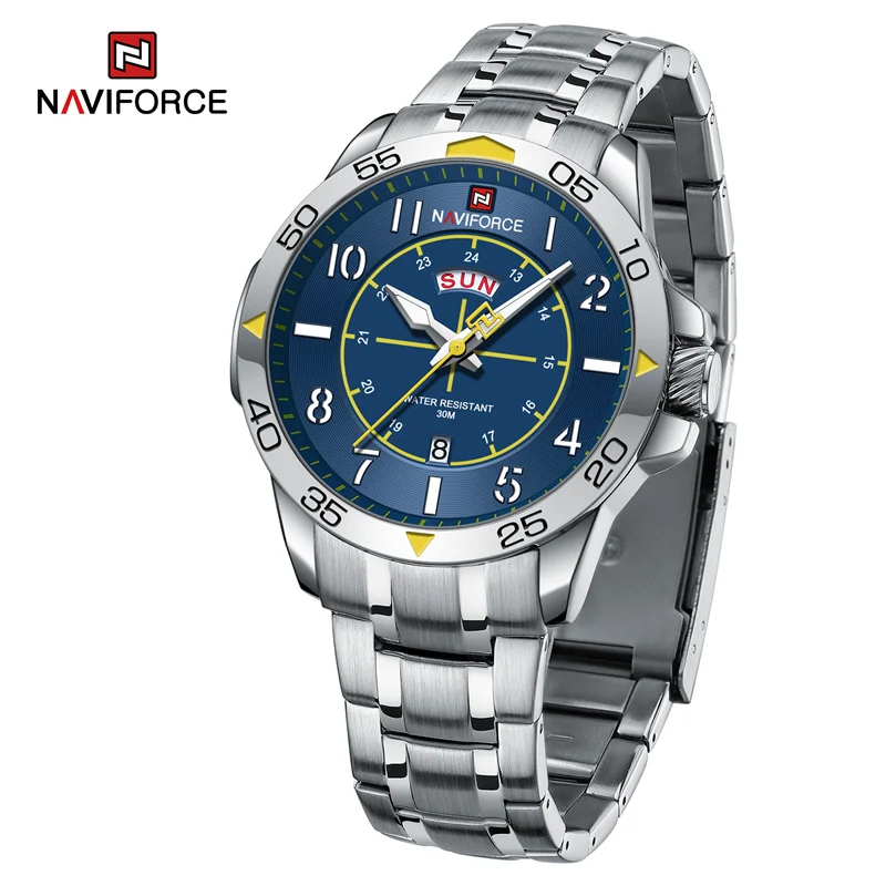 Naviforce 9204 CH - Silver Blue For Men