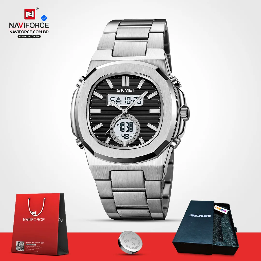 SKMEI-2279-CH-–-Sliver-Black-For-Men