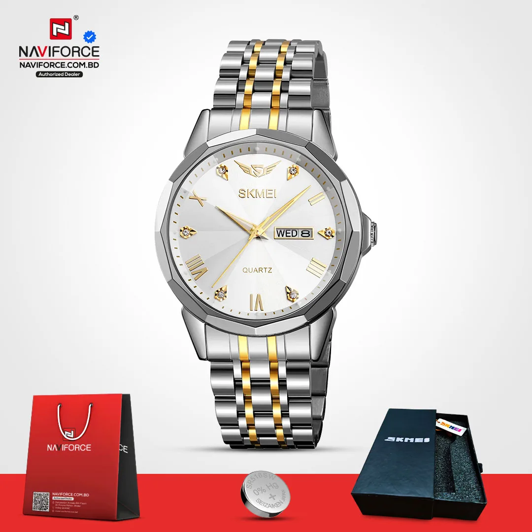 Skmei-2291-CH-–-Sliver-Gold-For-Men