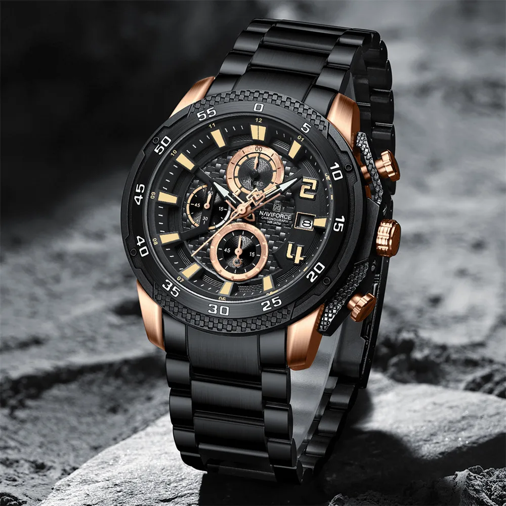 Naviforce 8047 CH - Black Rose For Men