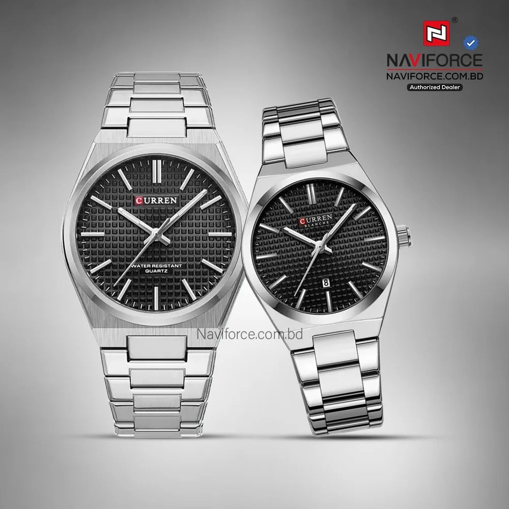Curren 8439 Couple - Silver Black