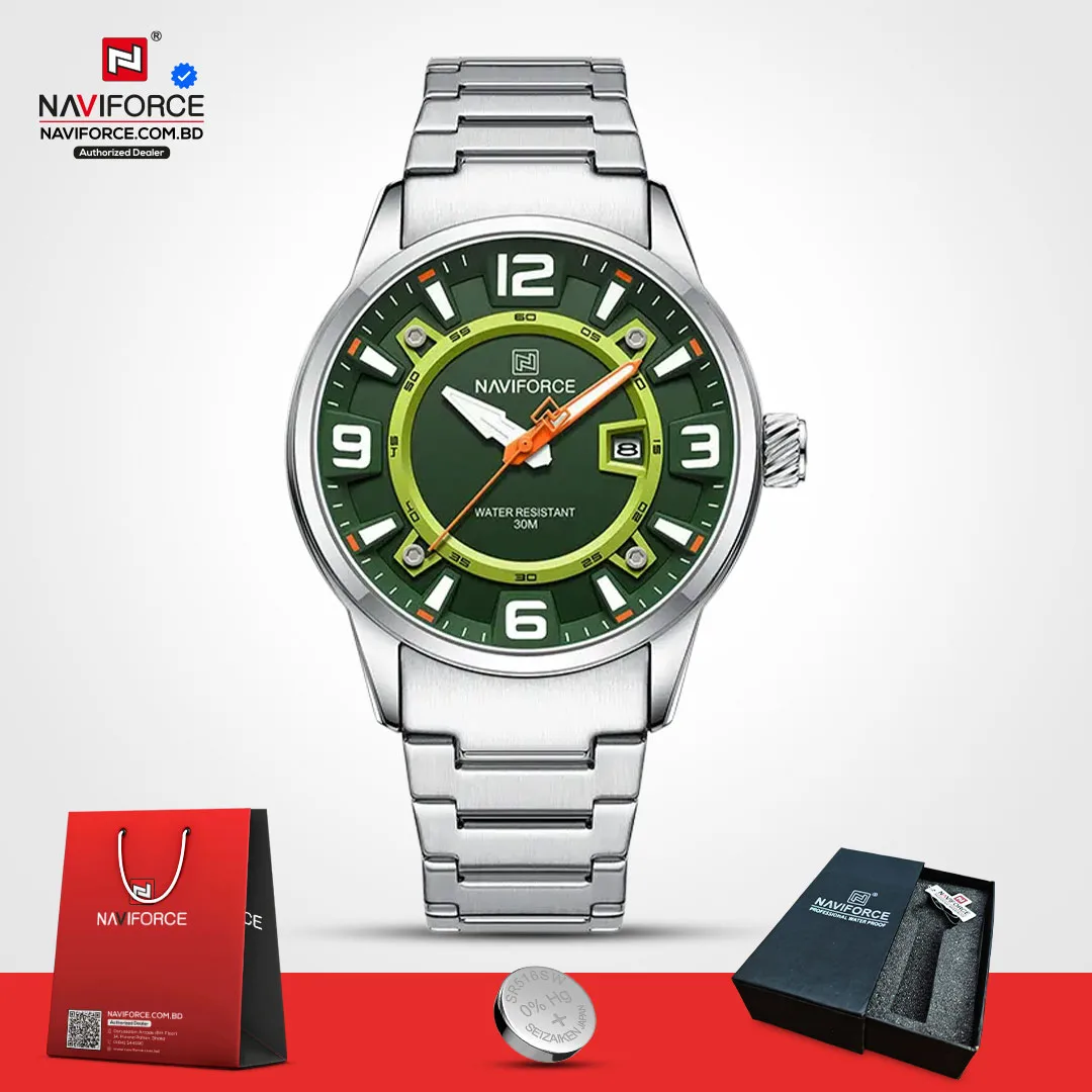 Naviforce-8044-CH-–-Sliver-Green-For-Man