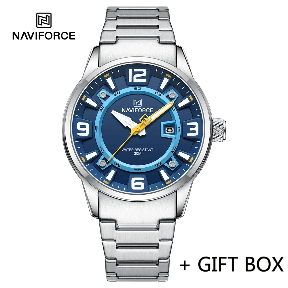 Naviforce 8044 CH - Sliver Blue For Man