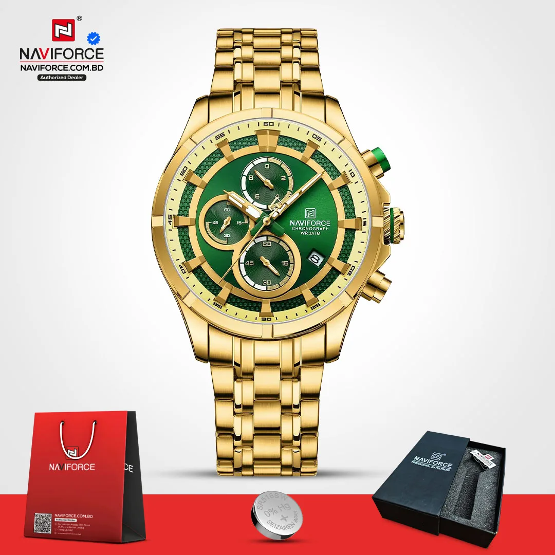 Naviforce-8046-CH-–-Gold-Green-For-Man