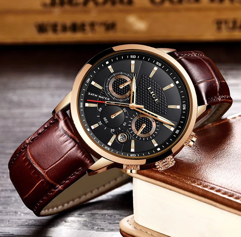 Lige 9866 For Man - Brown Gold Black