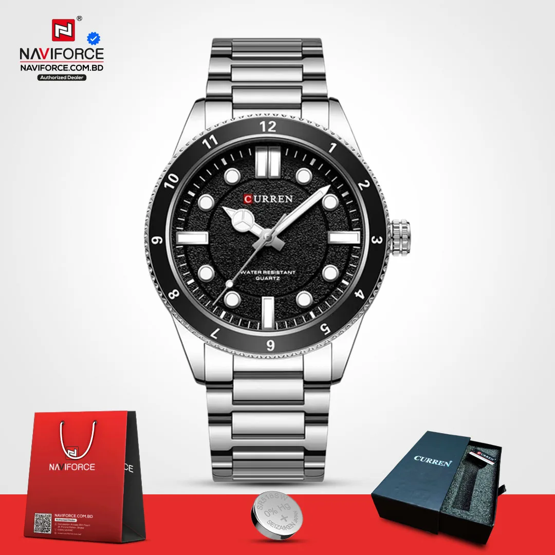 Curren-8450-–-Sliver-Black