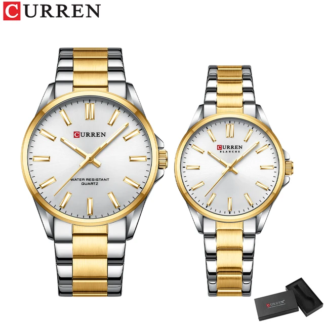 Curren 9090 Couple - Sliver Gold