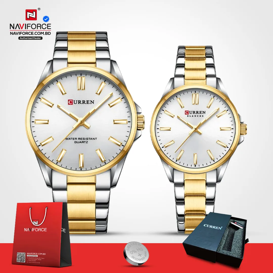 Curren-9090-Couple-–-Sliver-Gold