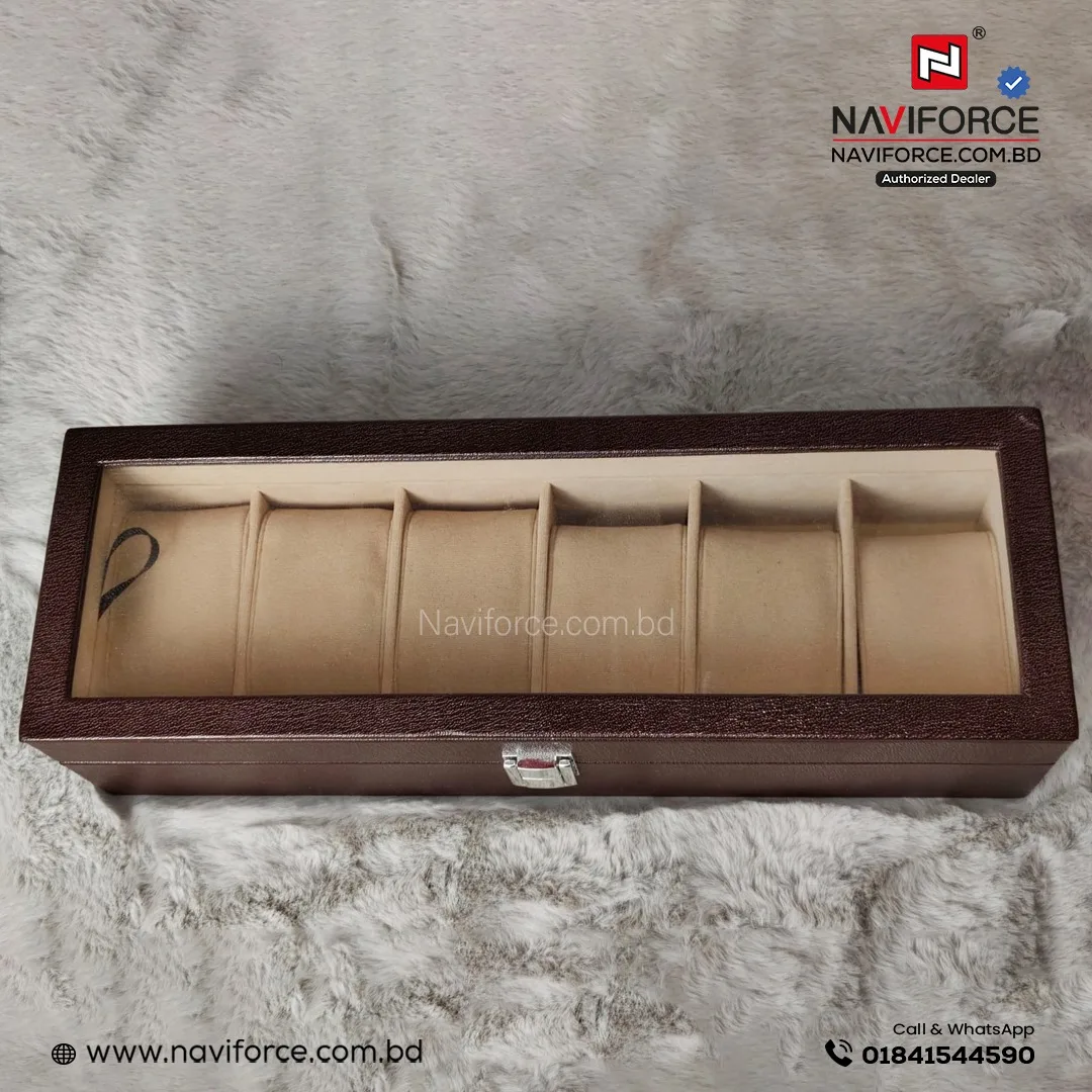 Watch Display Case Box 6 Slots - Coffee