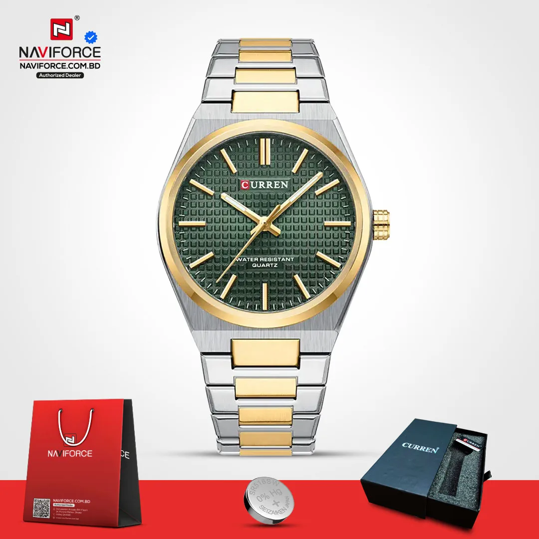 Curren-8439-CH-–-Gold-Green-For-Men