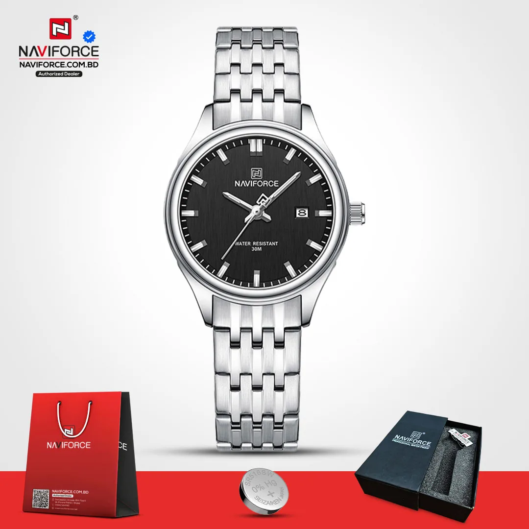 Naviforce 8039 - Sliver Black For Woman