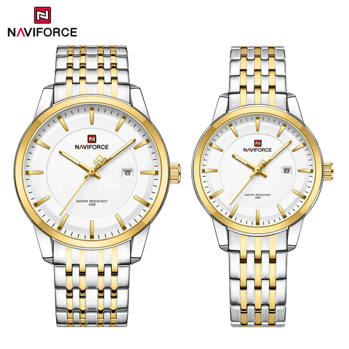 Naviforce 9228 Couple - Sliver Gold
