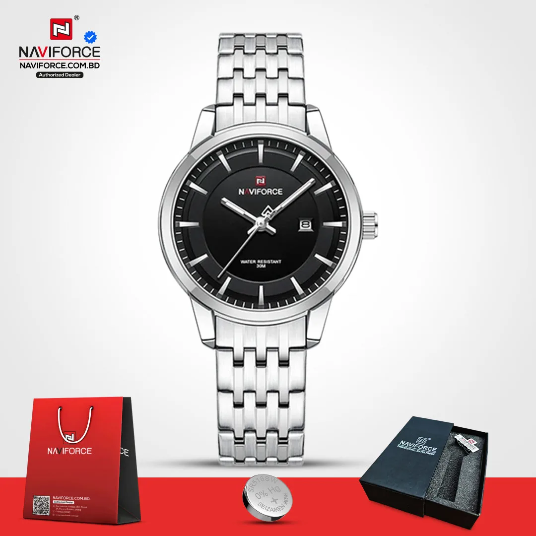 Naviforce-9228-–-Sliver-Black-For-Woman