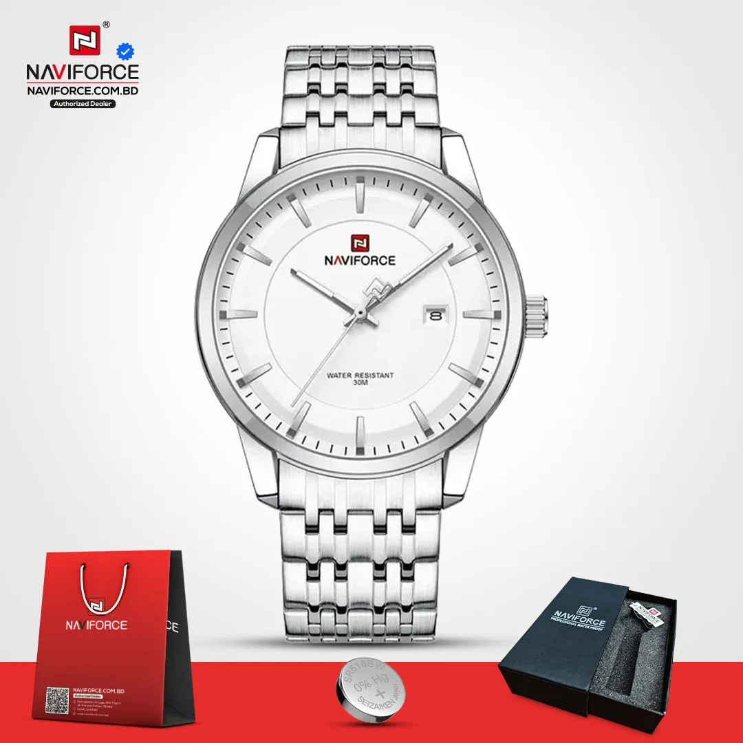 Naviforce 9228 - Sliver  For Man