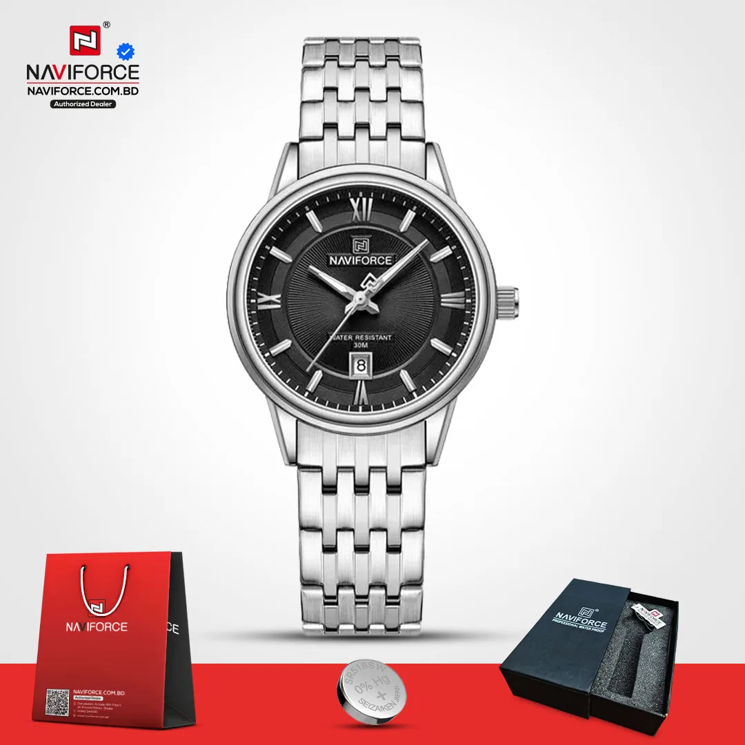 Naviforce-8040-For-Women-–-Silver-Black