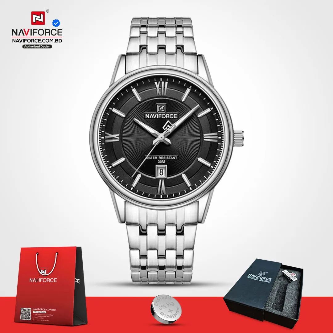 Naviforce-8040-For-Men-–-Silver-Black