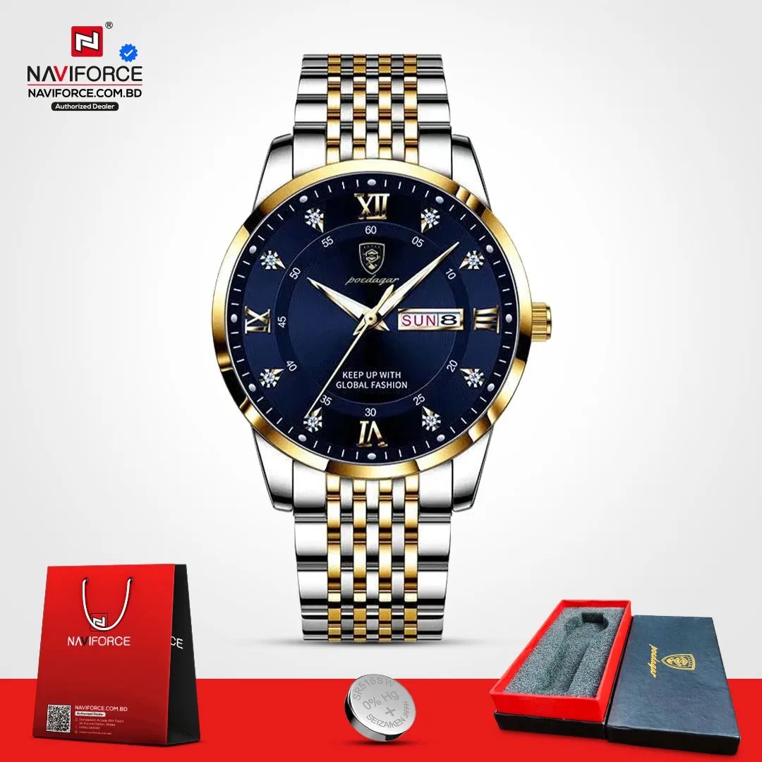 Poedagar-836-CH-–-Gold-Blue-For-Men