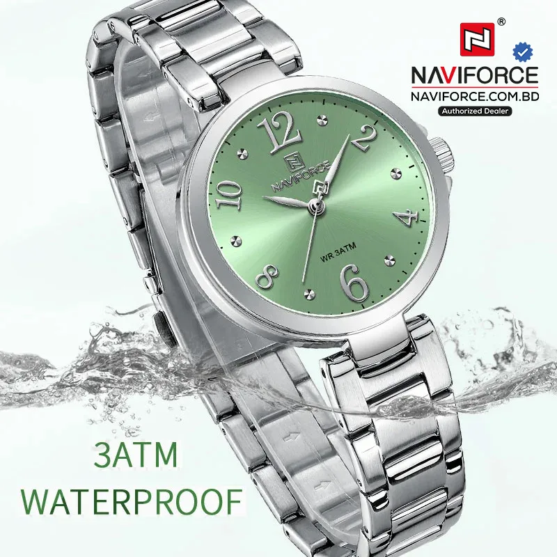 Naviforce 5031- Silver Green For Women