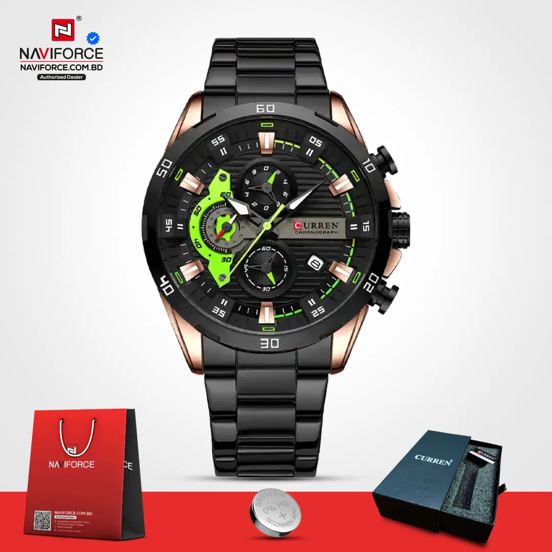 Curren-8402-–-Rose-Gold-Black