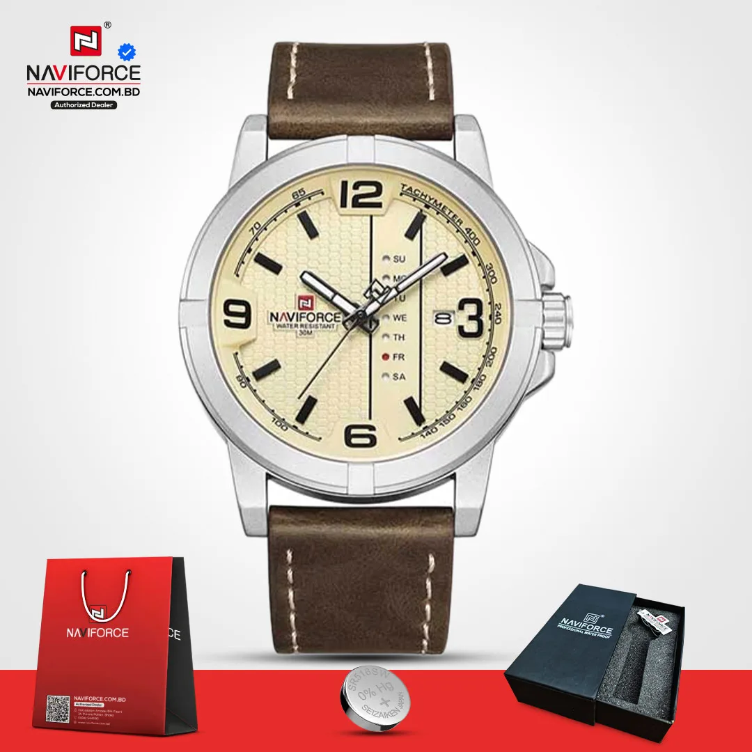 Naviforce 9177 L - Silver Brown