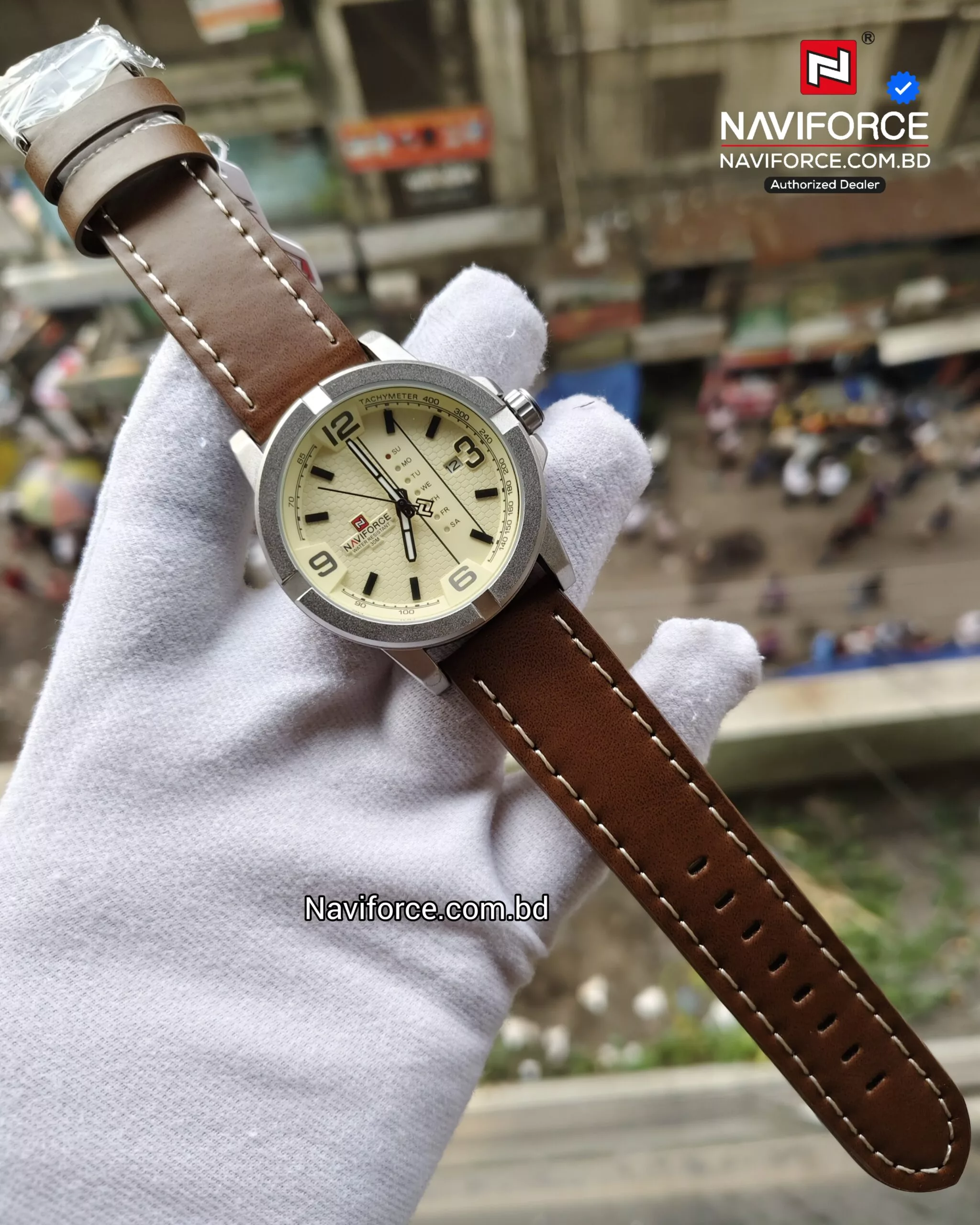 Naviforce 9177 Silver Brown