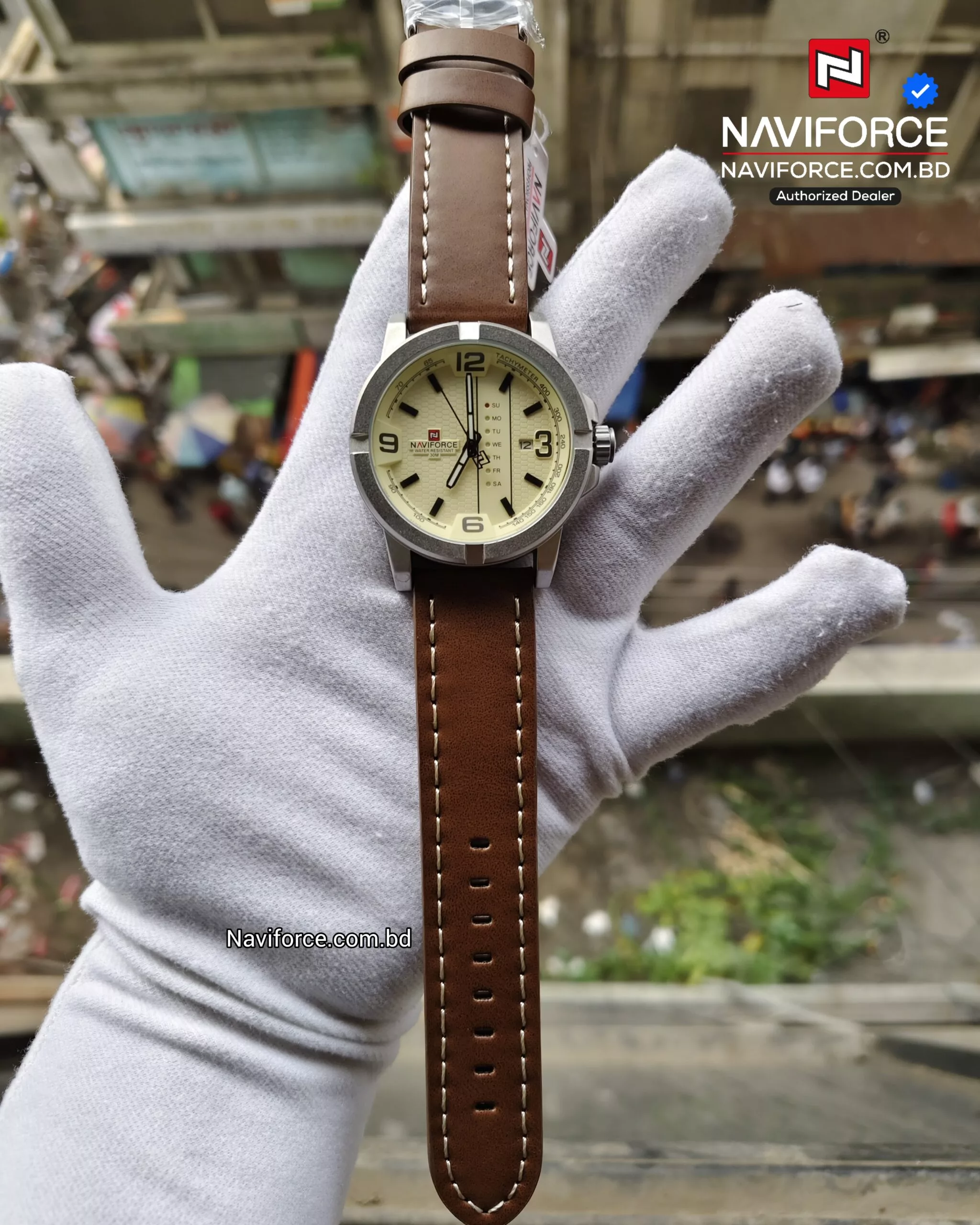 Naviforce 9177 Silver Brown 2