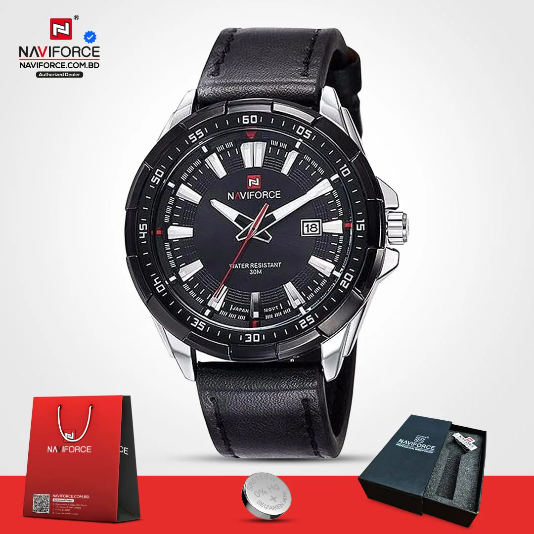 Naviforce 9056 L - Silver Black