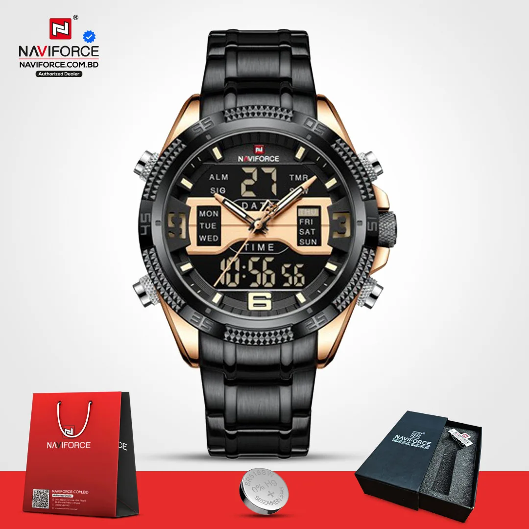 Naviforce 9201 CH - Black RoseGold