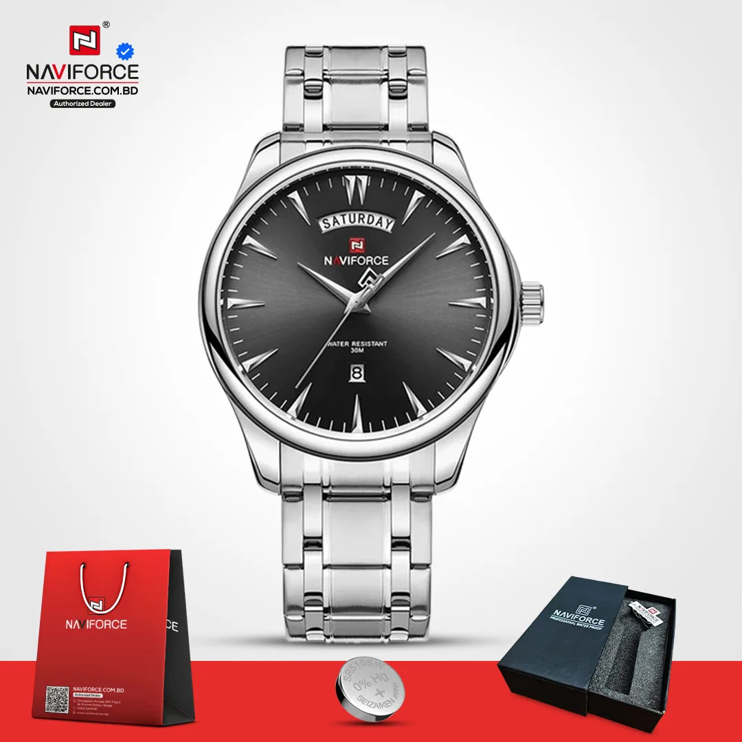 Naviforce 9213 CH - Silver Black