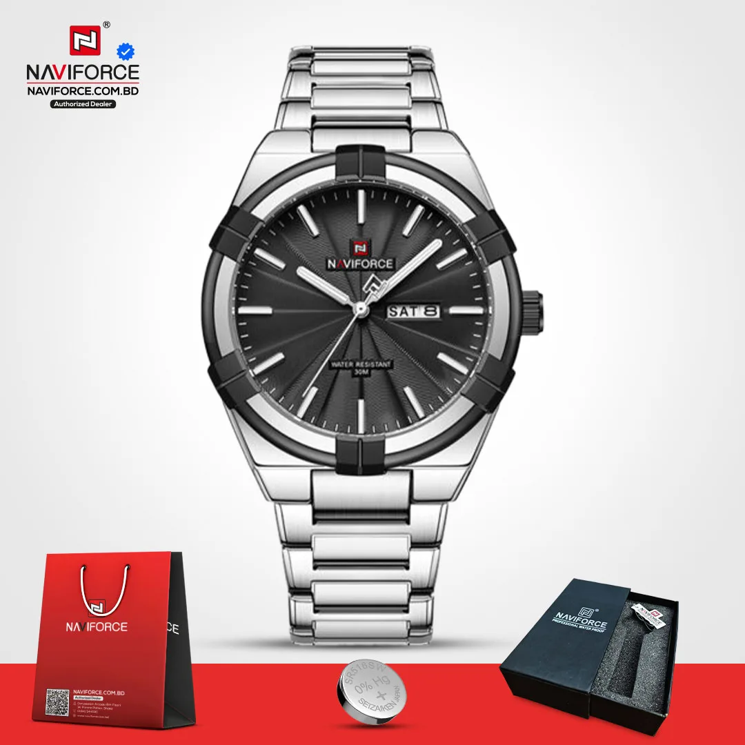 Naviforce 9218 CH - Silver Black