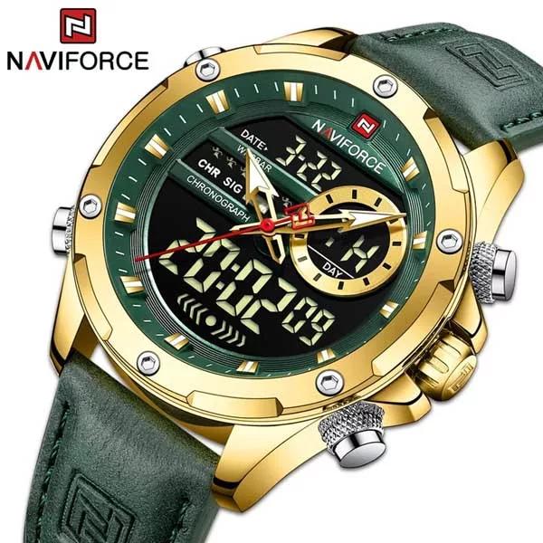 NAVIFORCE-NF9208-PU-Leather-Dual-Time-Wrist-Watch