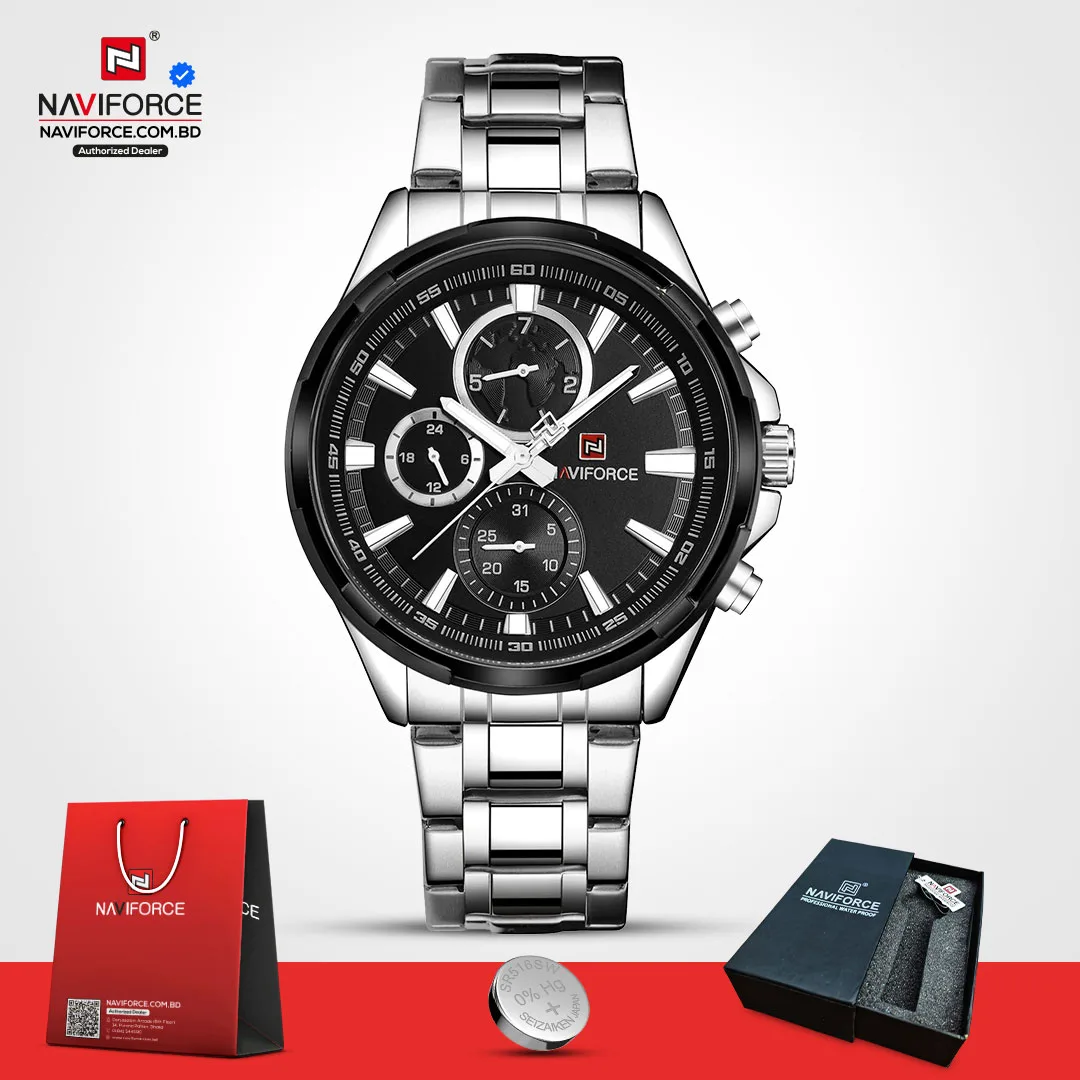 Naviforce 9089 CH - Silver Black