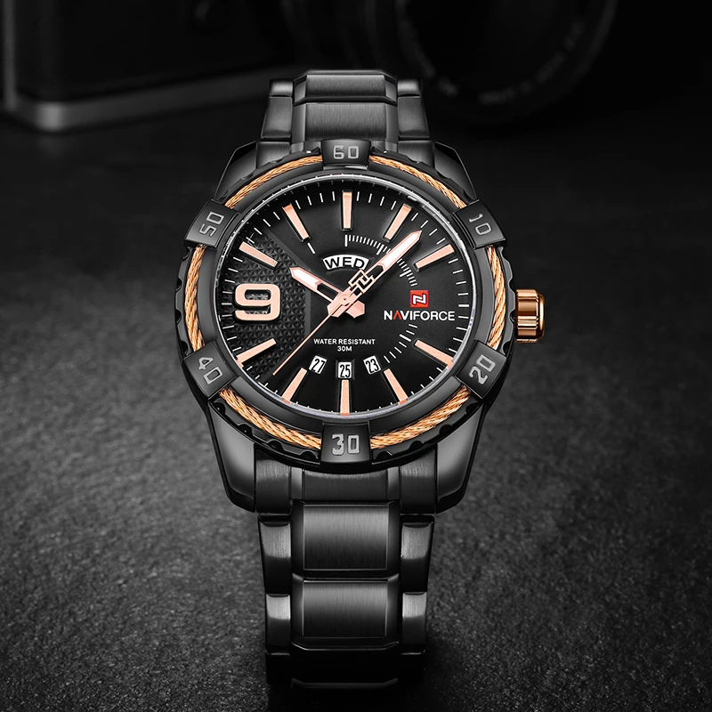 Naviforce 9117 CH - Black Gold