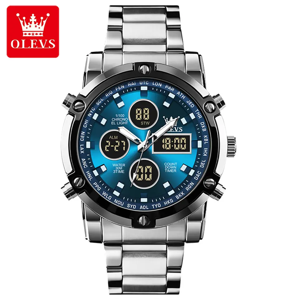 Olevs 1106 Men’s Watch - Silver Blue