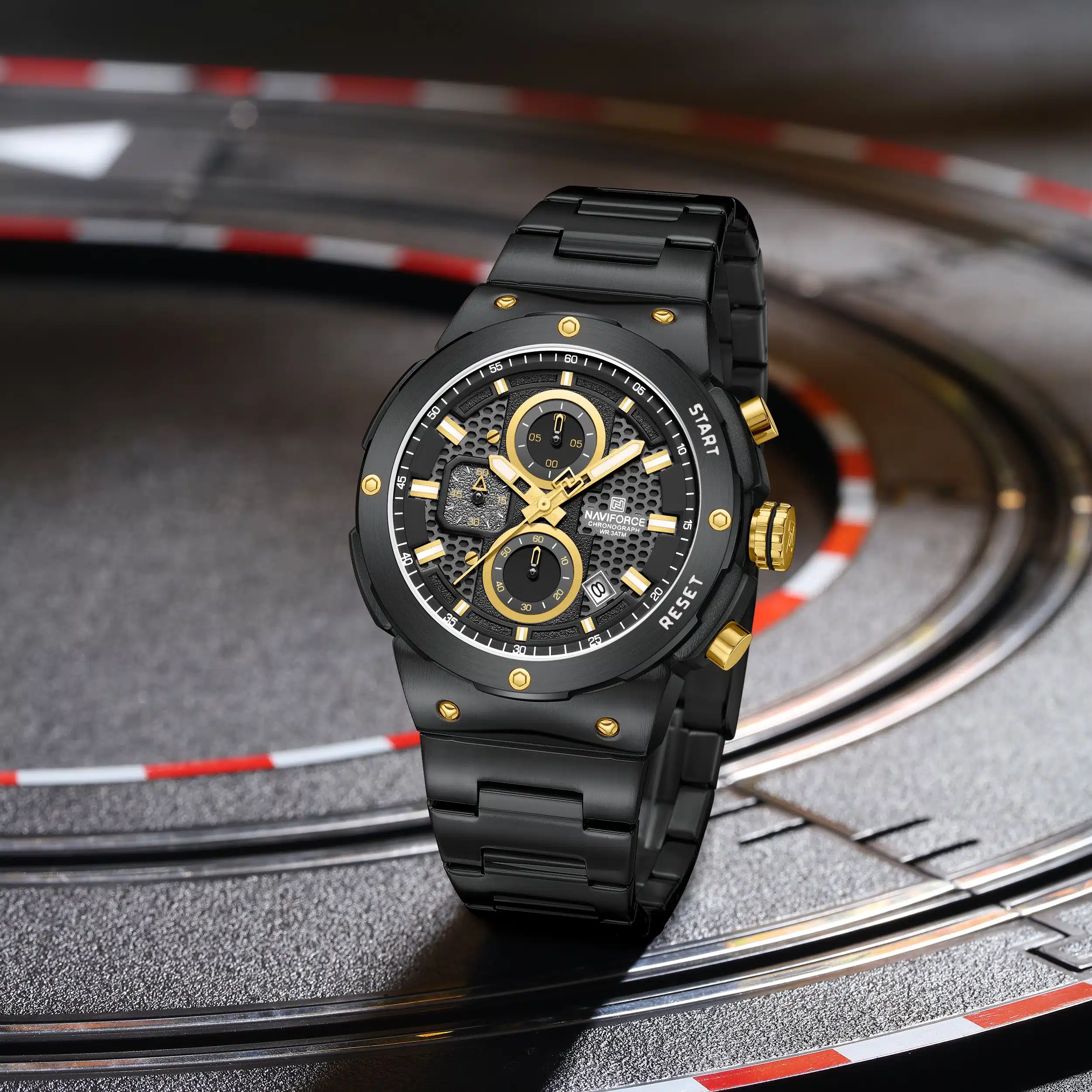 Naviforce 8072 For Men - Black Gold