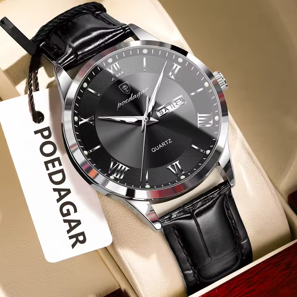 Poedagar 978L For Men - Silver Black 