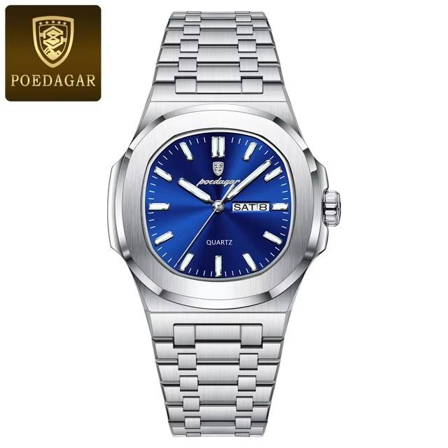 Poedagar 853 CH For Men - Silver Blue
